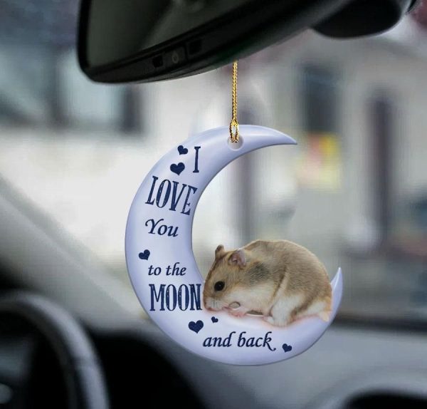 Dwarf Hamster Moon and Back Flat Acrylic Car Ornamenrt Car Decor