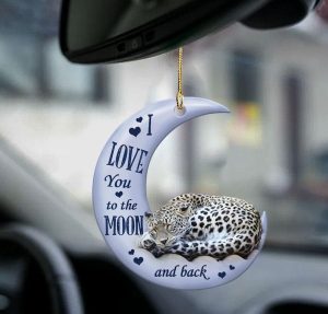 Leopard Moon and Back Flat Acrylic Car Ornamenrt Car Decor