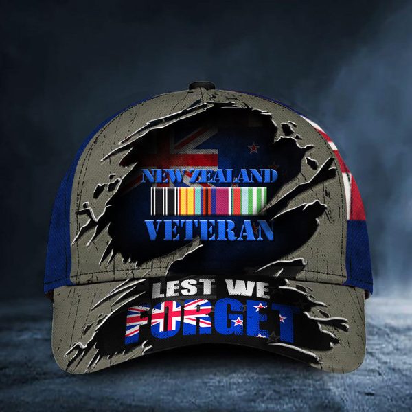 New Zealand Veteran Lest We Forget Hat Proud Veteran Patriots Hats Memorial Day Gifts Hat Classic Cap