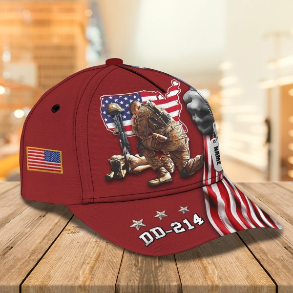 Custom 3D Baseball Cap Hat For Veteran, Dd 214 Cap Hat, Us American Veteran Classic Cap Hat – PN303244Pa