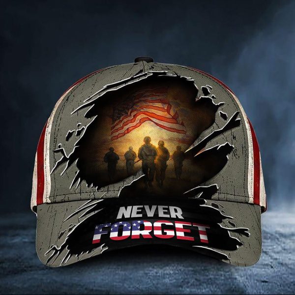 Never Forget American Flag Soldiers Hat Support Our Troops Patriotic Hat Veterans Day Gift Hat Classic Cap