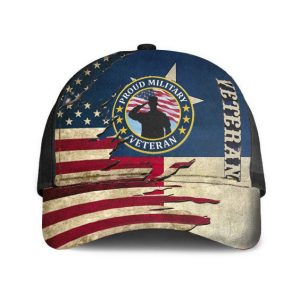 Proud Military Veteran American Texas Flag Hat Old Vintage Patriotic Hats Veteran Day Gifts Hat Classic Cap