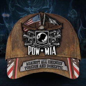 Pow Mia Hat Against All Enemies Foreign And Domestic Pow Mia Merchandise Veteran Gift Ideas Hat Classic Cap