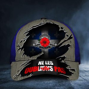 Quebec Ne Lies Oublions Pas Hat Canada Flag Cap Honoring Quebec Veterans Remembrance Gift Hat Classic Cap