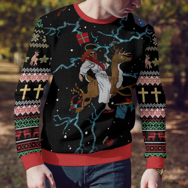 Jesus On The Horse Custom Cosplay Ugly Sweater – Best Gift For Christmas