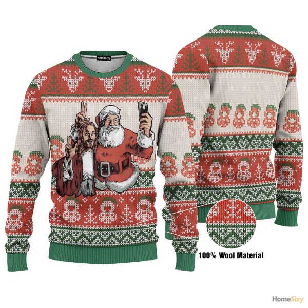 Santa And Jesus Costume Cosplay Ugly Sweater