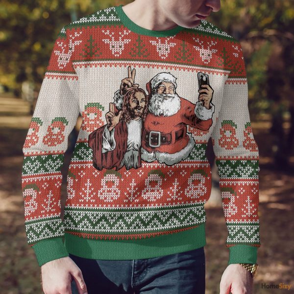 Santa And Jesus Costume Cosplay Ugly Sweater