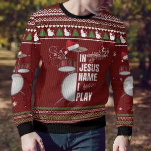 Hobby Drum Music In Jesus Name I Play Ugly Christmas Sweater