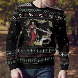 Jesus And Elvis Custom Ugly Sweater - Best Gift For Christmas 3