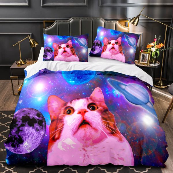 Space Cat Astronaut Cat In Space Bedding Set Duvet Covers Bedding Sets