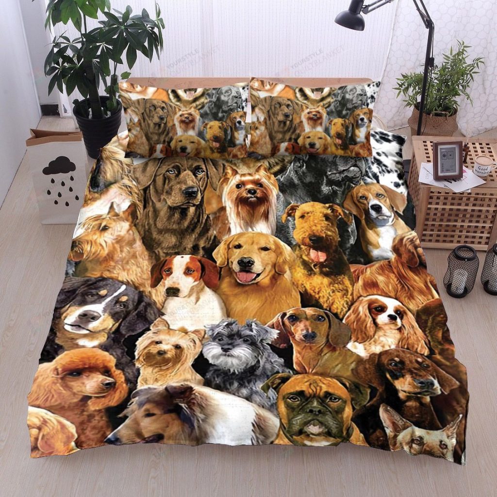 Dogs Cotton Bed Sheets Spread Comforter Duvet Cover Bedding Sets