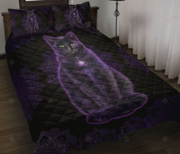 Wicca Cat Quilt Bedding Set