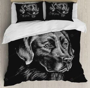 Black Labrador Dog Bedding Set Bed Sheets Spread Comforter Duvet Cover Bedding Sets