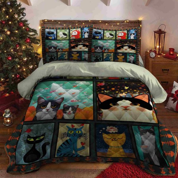 Cat Quilt Bedding Set