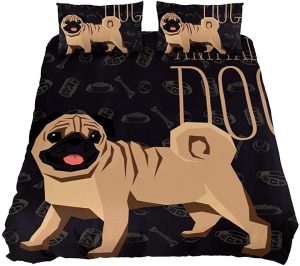 Cute Pug Dog Bedding Set Bed Sheets Spread Comforter Duvet Cover Bedding Sets