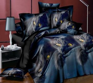 Black Cats Bed Sheets Duvet Cover Bedding Set