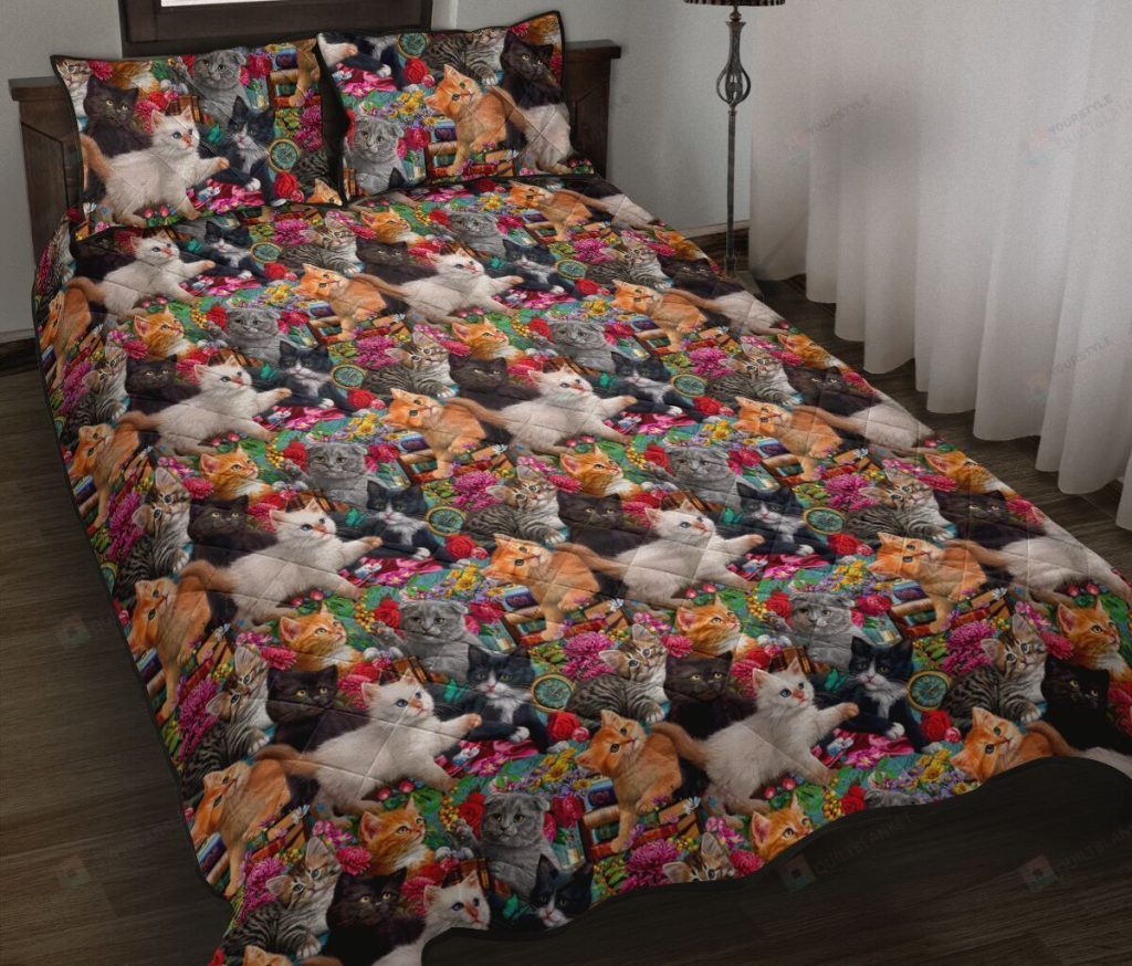 Love Cat Quilt Bedding Set