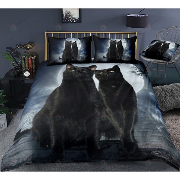 Black Cats Bedding Set Bed Sheets Spread Comforter Duvet Cover Bedding Sets