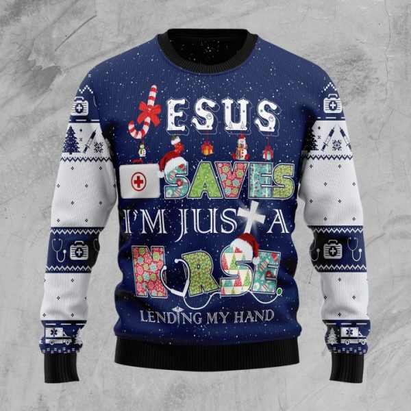 Nurse Life Jesus Ugly Christmas Sweater  Adult  US1001