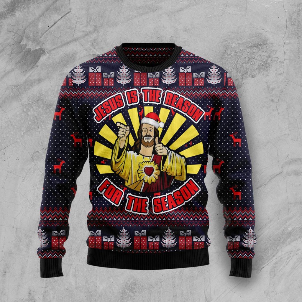 Jesus Is The Reason For The Season Ugly Christmas Sweater  Adult  US1089