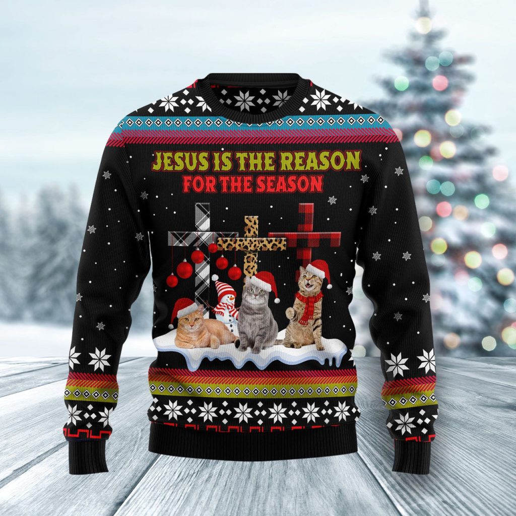 Jesus Is The Reason For The Season Ugly Christmas Sweater  Adult  US1081