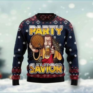 Jesus Party Savior Ugly Christmas Sweater  Adult  US1346