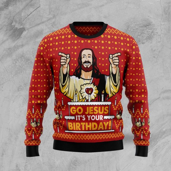 Jesus Birthday Ugly Christmas Sweater  Adult  US1453