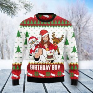 Jesus Birthday Boy Ugly Christmas Sweater  Adult  US1717