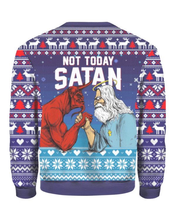 Jesus Not To Day Satan Ugly Christmas Sweater   For Men & Women  UH1404