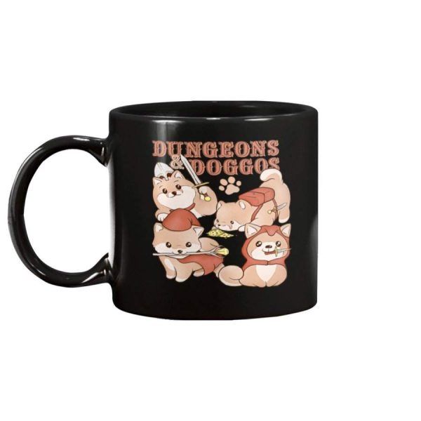 Dungeons & Daggos: Funny Cute Dog & Family Adventures Game – 15oz Black FU Mug