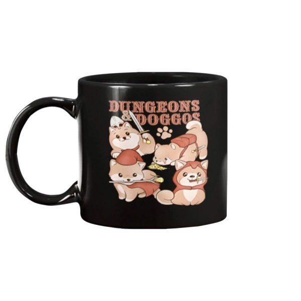 Dungeons and Daggos Funny Cute Dog Animal Adventures 11oz Mug – Black FU