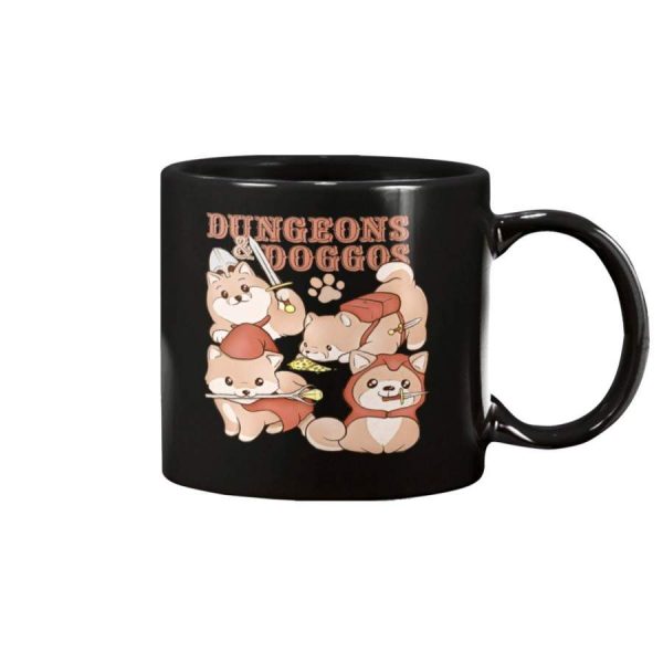 Dungeons and Daggos Funny Cute Dog Animal Adventures 11oz Mug – Black FU