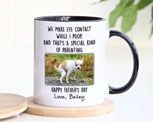 Custom Funny Dog Dad Mug: Perfect Father s Day Gift for Dog Dads – Pooping Dog Gag & Photo Mug