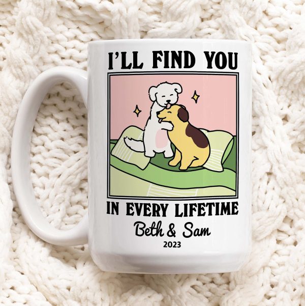 Personalized CUSTOM Dog Name Coffee Mug Eternal Love & Wedding Gift – Valentines Anniversary Cup