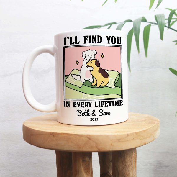 Personalized CUSTOM Dog Name Coffee Mug Eternal Love & Wedding Gift – Valentines Anniversary Cup