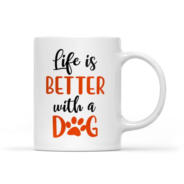 Personalized Dog Mom Gift: Life Is Better With Dogs White Mug