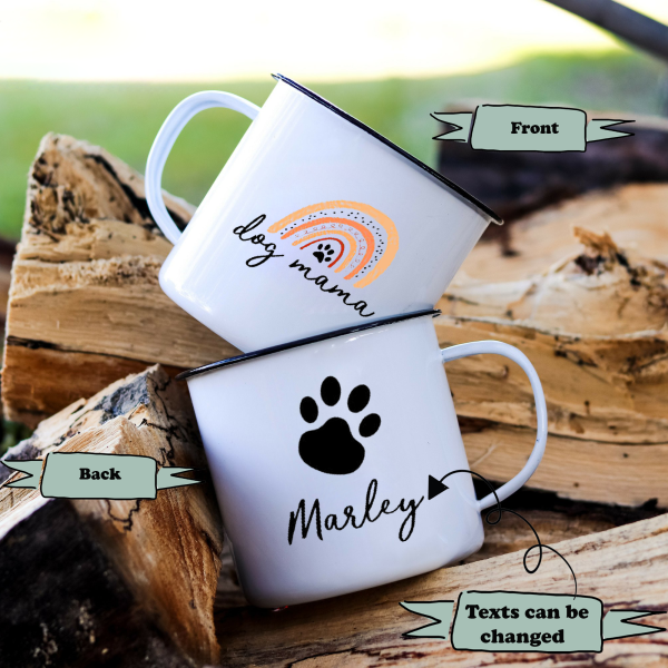 2021 Trending Dog Mama Enamel Mug: Personalized Campfire Cup Fashion Gift for Mother