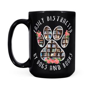 In Love with Dogs & Books – Black Mug: A Perfect Blend of Canine Affection and Literary Passion