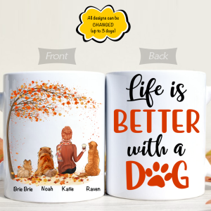 Personalized Dog Mom Gift: Life Is Better With Dogs White Mug - Must-Have for Dog Lovers! 3