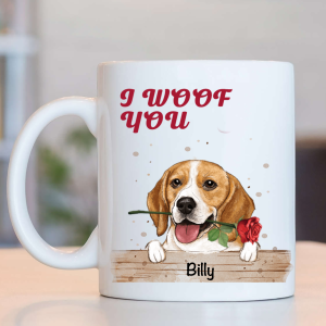 I Woof You! Personalized Puppy Valentine Ceramic Mug – Perfect Gifts for Dog Lovers