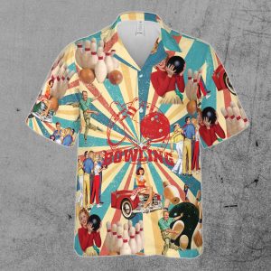 Vintage 60s Retro Bowling Player Hawaiian Shirt S-5XL 3