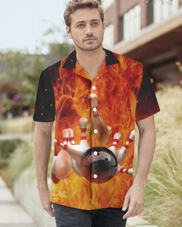 I’m A Bowling Beast Hawaiian Shirt, Flame Pattern Bowling Shirt, Best Gift For Bowling Players