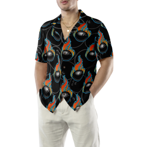 Bowling In Fire Seamless Pattern Hawaiian Shirt 3