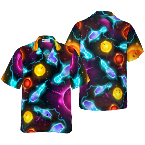 Bowling Space Color Hawaiian Shirt