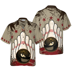 Bowling Ball Vintage Background Hawaiian Shirt