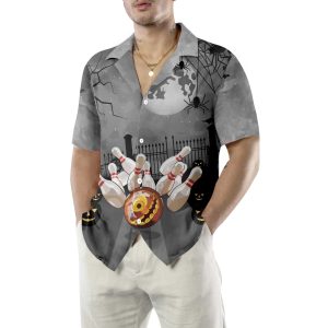 Bowling Halloween Hawaiian Shirt, Spooky 10 Pin Bowling Halloween Shirt