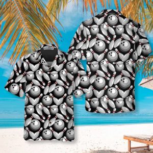 Bowling Pins & Balls Hawaiian Shirt, Seamless Bowling Patterns Shirt, Best Gift For Bowling Lovers