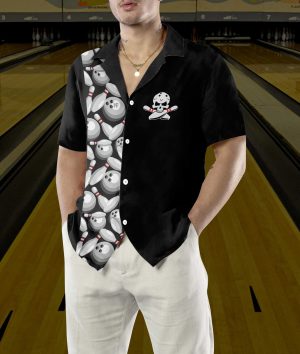 It's Amazing What You Can Do With Two Fingers And A Thumb Bowling Hawaiian Shirt, Bowling Pins & Ball Pattern Shirt 3