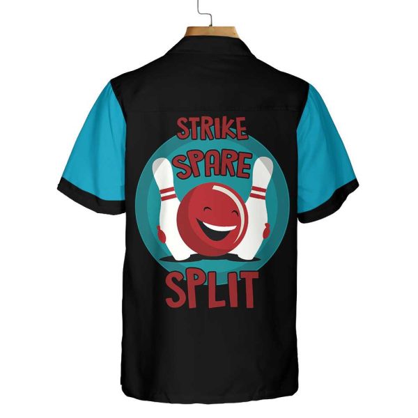 Strike Spare Split Hawaiian Shirt, Funny Bowling Shirt, Best Gift For Bowling Players