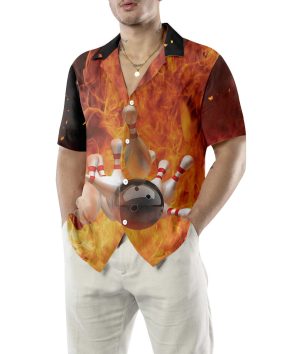 I'm A Bowling Beast Hawaiian Shirt, Flame Pattern Bowling Shirt, Best Gift For Bowling Players 3